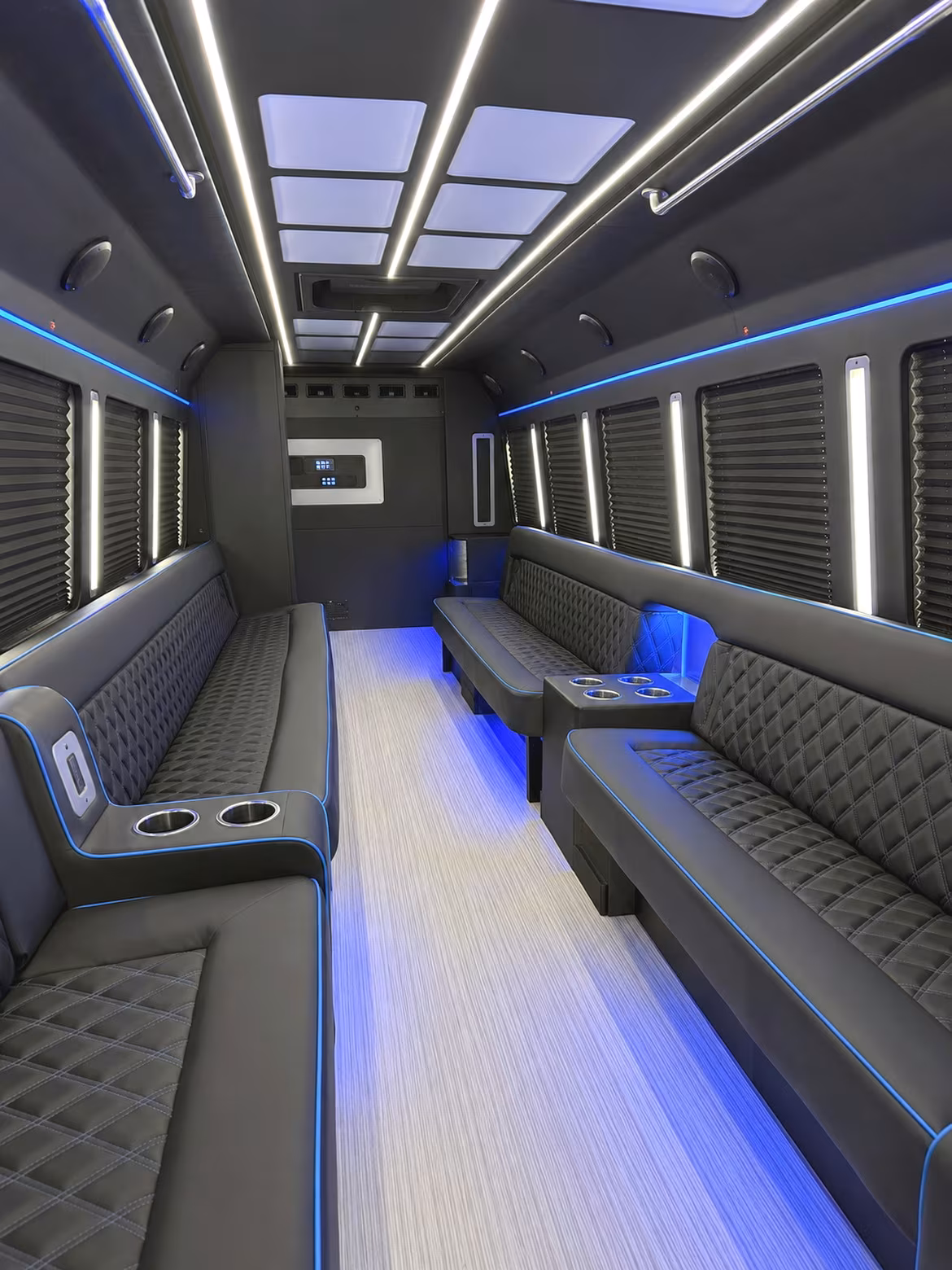 Fort Worth Birthday, Sweet 16, & Quinceañera Transportation party bus interior