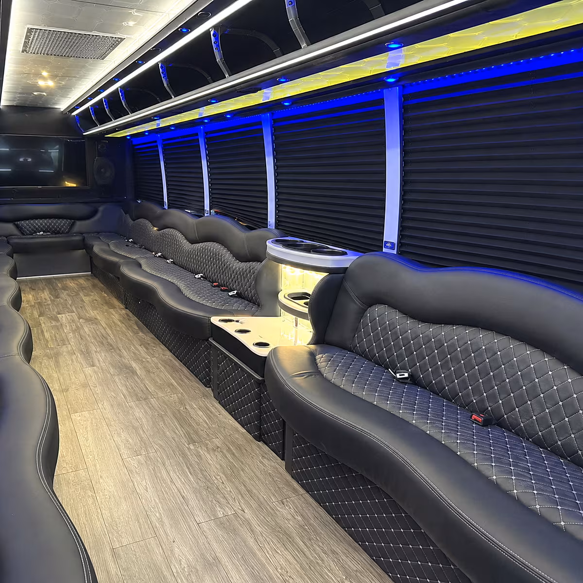 Fort Worth Private Event Transportation party bus interior