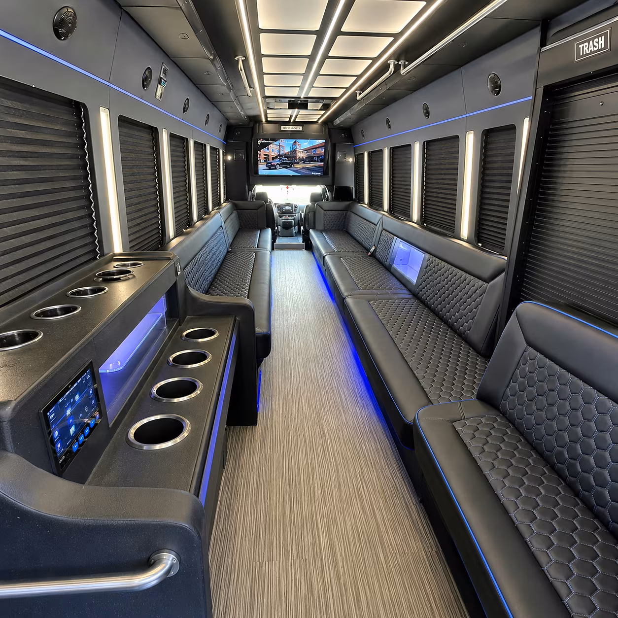 Fort Worth Sporting Event Transportation party bus interior