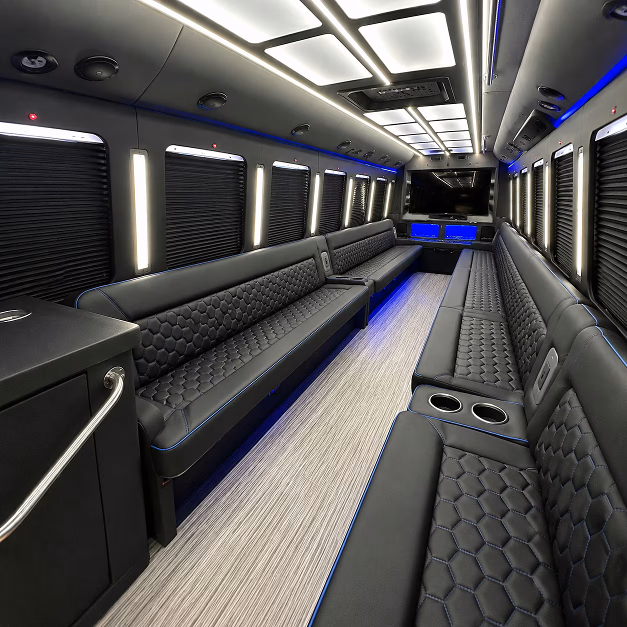 Fort Worth Wedding Transportation party bus interior
