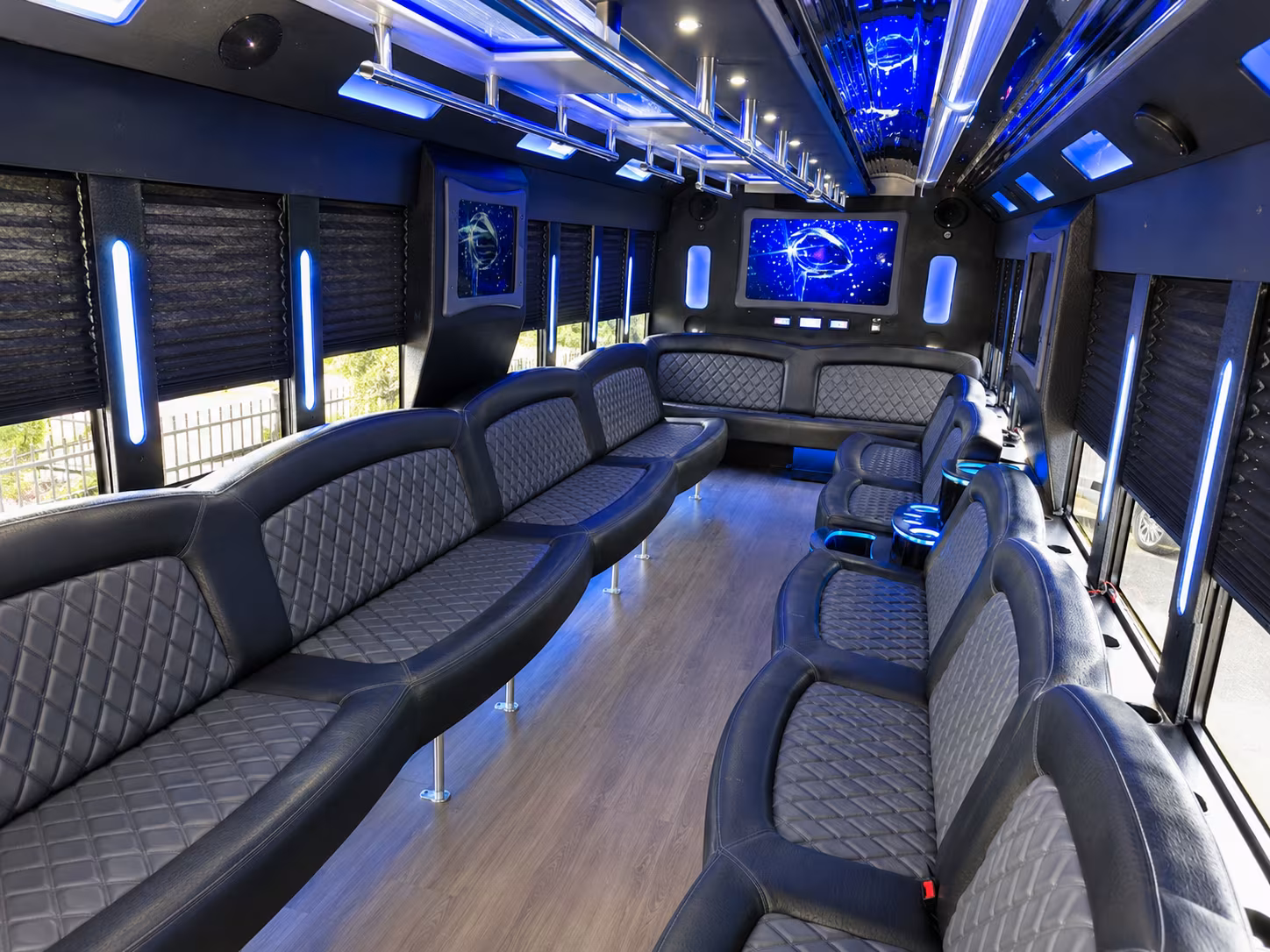 Fort Worth Wedding Transportation party bus interior