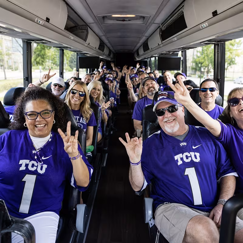 Black Mercedes Sprinter van staged for an Fort Worth Sporting Event Transportation group
