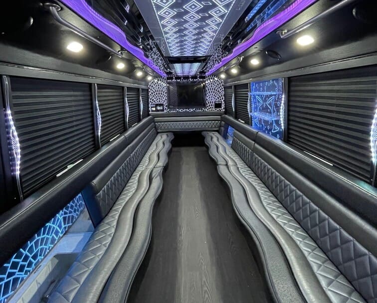 Haltom City 30 Passenger Party Bus White Interior