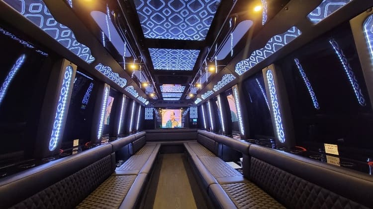North Richland Hills 40 Passenger Limo Bus Interior